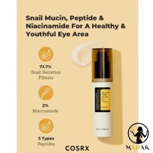 کرم دور چشم حلزون و پپتاید کوزارکس COSRX Snail Peptide Eye Cream