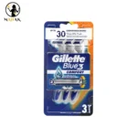 تیغ اصلاح چند بارمصرف ژیلت مدل بلو تری Gillette Blue 3 سری کامفورت 3 عددی