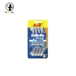 تیغ اصلاح چند بارمصرف ژیلت مدل بلو تری Gillette Blue 3 سری کامفورت 8 عددی