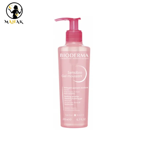 شوینده فوم ژل شستشوی صورت ( سنسیبیو Sensibio ) پوست خشک و حساس صورتی بایودرما Bioderma