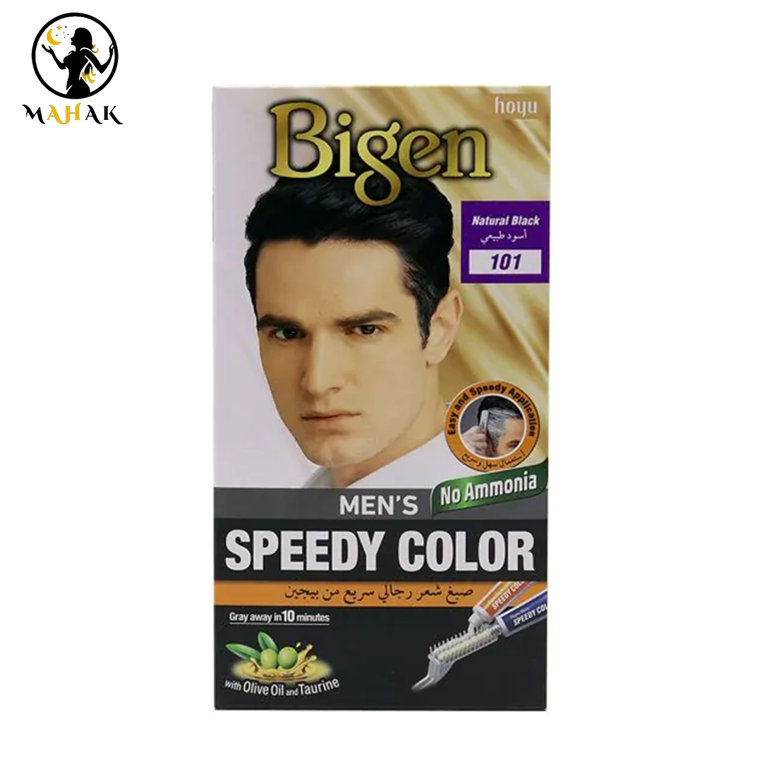 کیت رنگ موی سریع مردانه بیگن شماره 101 رنگ natural black کیت رنگ موی سریع مردانه بیگن شماره 101 رنگ natural black