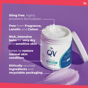 کرم مرطوب کننده کیو وی کاسه ای اصل QV intensive ointment for very dry skin condition