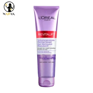 ژل شستشوی ضد چروک و آبرسان رویتالیفت حاوی هیالورونیک اسید بنفش لورال Loreal Revitalift Gel wash
