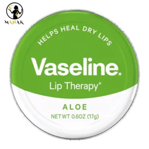 بالم لب سبز کاسه ای فلزی وازلین vaseline مدل آلوئه ورا aloe vera