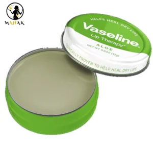 بالم لب سبز کاسه ای فلزی وازلین vaseline مدل آلوئه ورا aloe vera