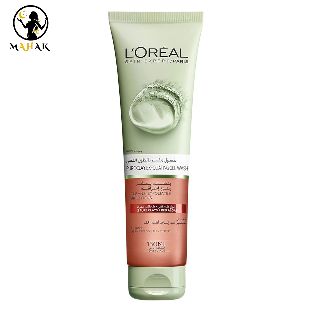 ژل شستشوی خاک رس و جلبک قرمز لورال pure clay exfoliating gel wash