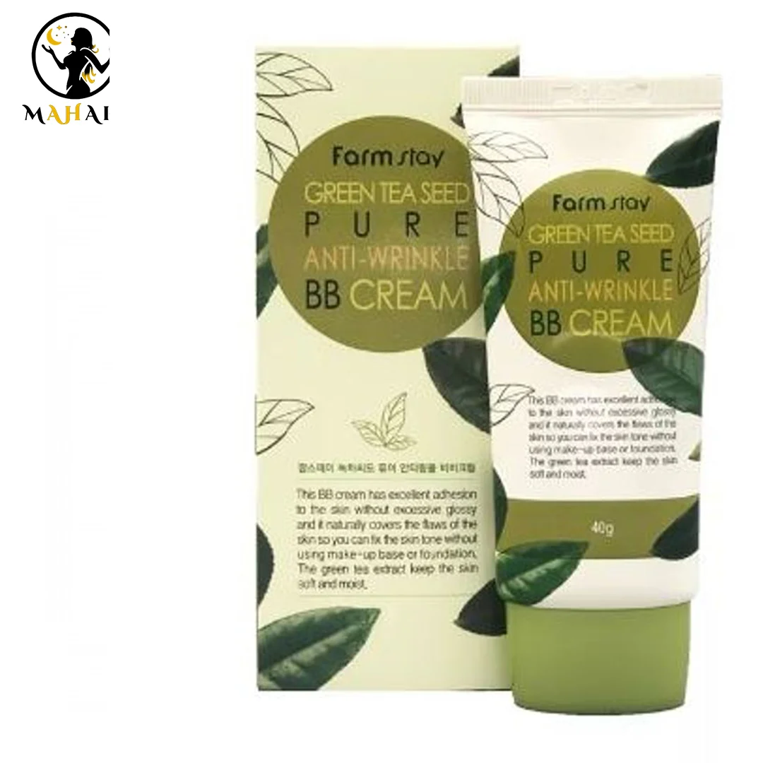 بی بی کرم ضد چروک هسته چای سبز فارم استی Farm Stay Green Tea Seed Pure Anti-Wrinkle BB Cream